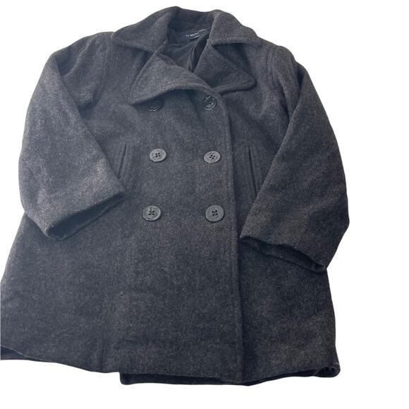 Weather Tamer Women's Size Small Grey Double Breasted 100% Wool Pea Coat - Picture 6 of 9